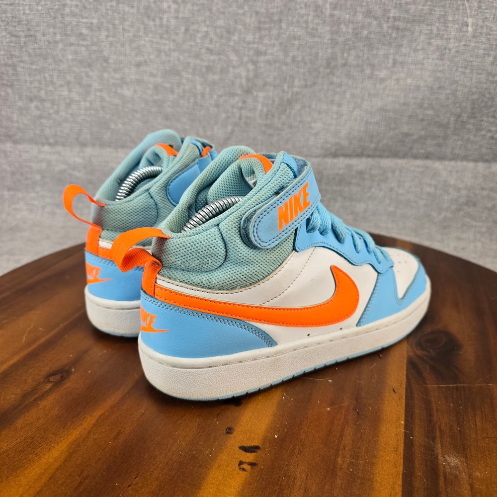 Nike Court Borough Mid 2 Kids 5Y Glacier Blue Total Orange HF4791-407 High‎ Top - Picture 9 of 14